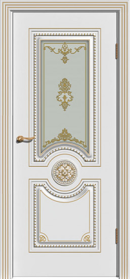 ДП Олимп (Эмаль патина янтарь, тон RAL 9010, B, Остекленное, Фотопечать) 80*200